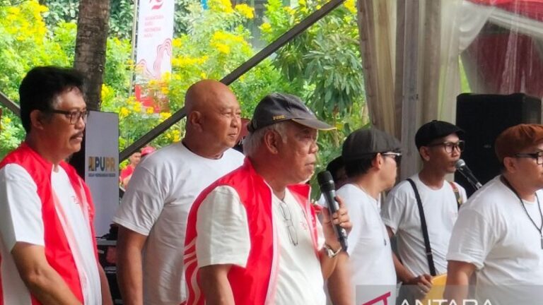 Menteri Pekerjaan Umum dan Perumahan Rakyat (PUPR) Basuki Hadimuljono dalam acara Festival Merdeka di Kementerian PUPR, Jakarta, Selasa (20/8/2024).