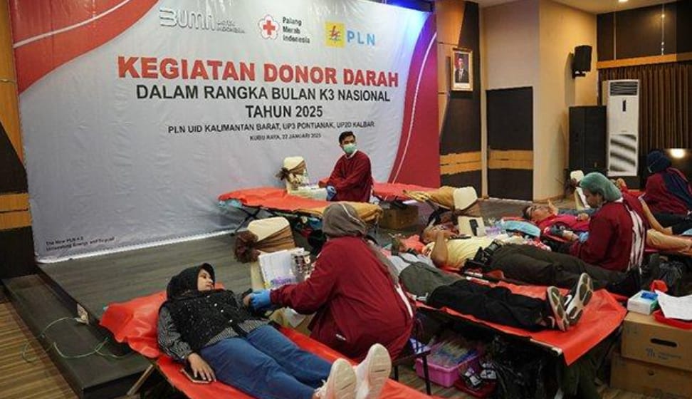 PLN UID Kalbar Gelar Donor Darah Serentak untuk Peringati Bulan K3 Nasional