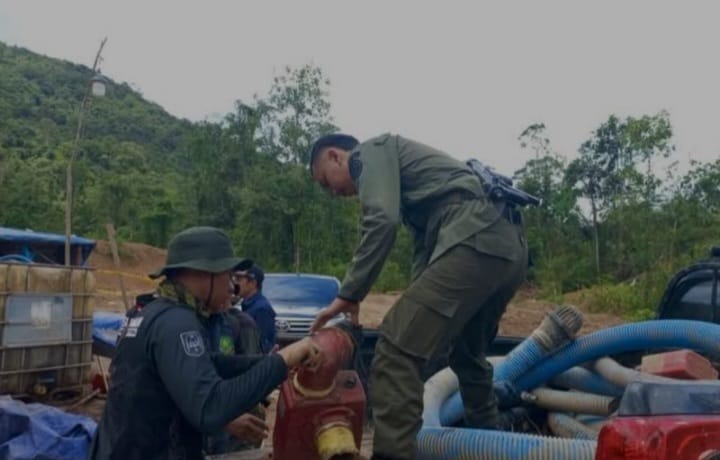 Patroli Tambang Emas Ilegal di Tanah Laut, Dishut Kalsel Sita Barang Bukti