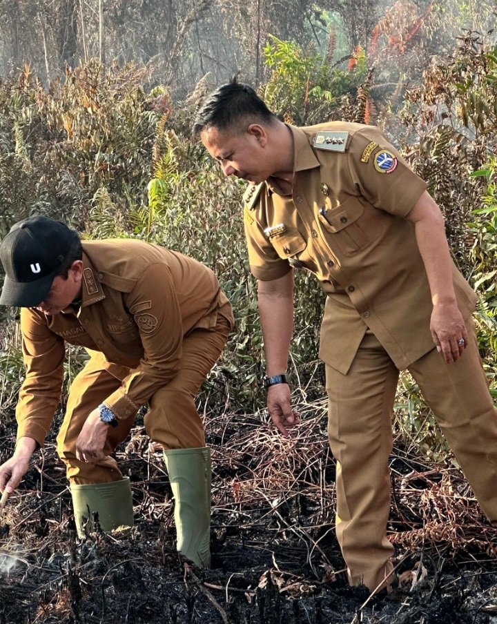 Bahasan Tinjau Lokasi Karhutla, Pastikan Api Telah Padam