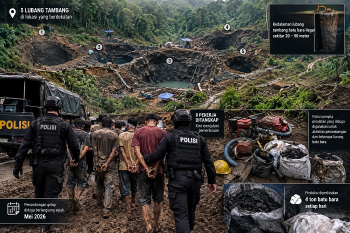 Tambang batu bara ilegal.