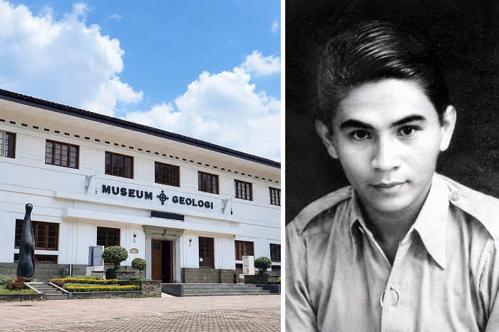 Arie Frederik Lasut dan bekas kantor Chisitsu Chosasho di Bandung.