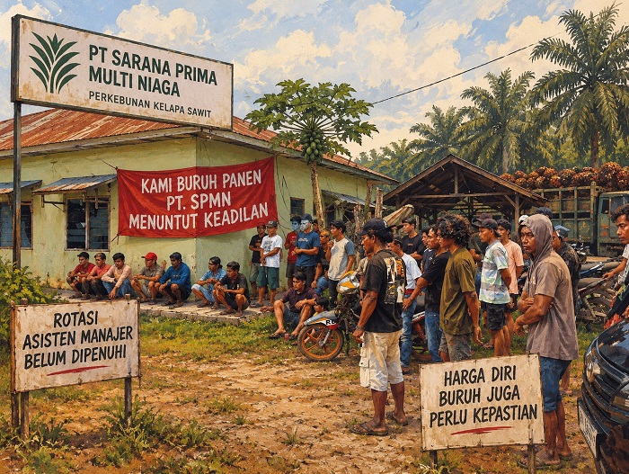 Mogok kerja buruh panen sawit.