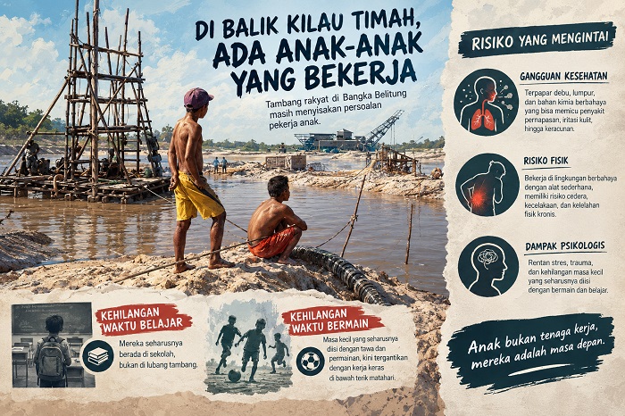 Pekerja anak di tambang timah