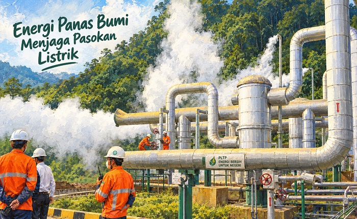 Ilustrasi Pembangkit Listrik Tenaga Panas Bumi.