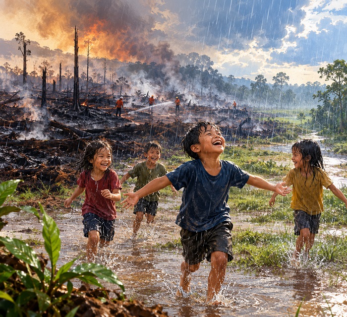 Harapan Karhutla Berakhir, Sebagian Kalimantan dan Sumatra Diguyur Hujan Hari Ini