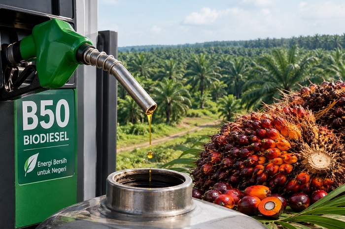 Ilustrasi biodiesel minyak sawit.