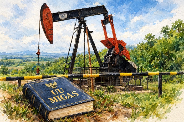 Ilustrasi pompa minyak bumi.