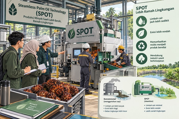 Ilustrasi metode Steamless Palm Oil Technology.