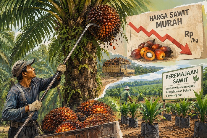 Ilustrasi nasib petani rakyat kelapa sawit.