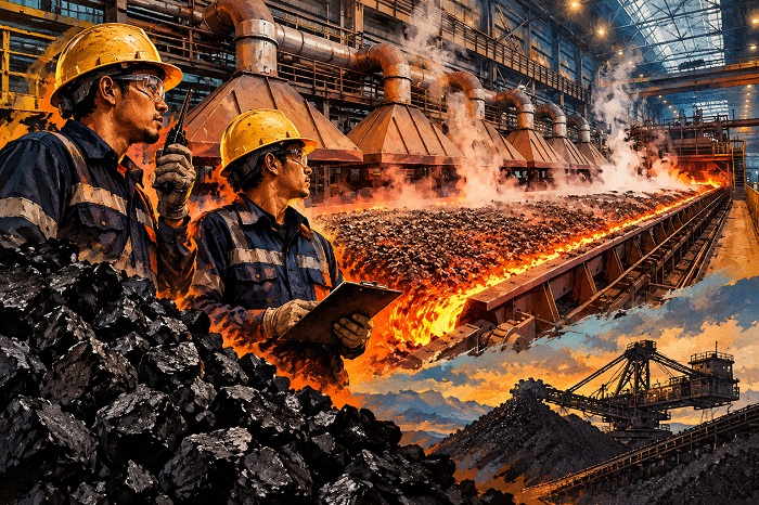 Ilustrasi batu bara kokas metalurgi.