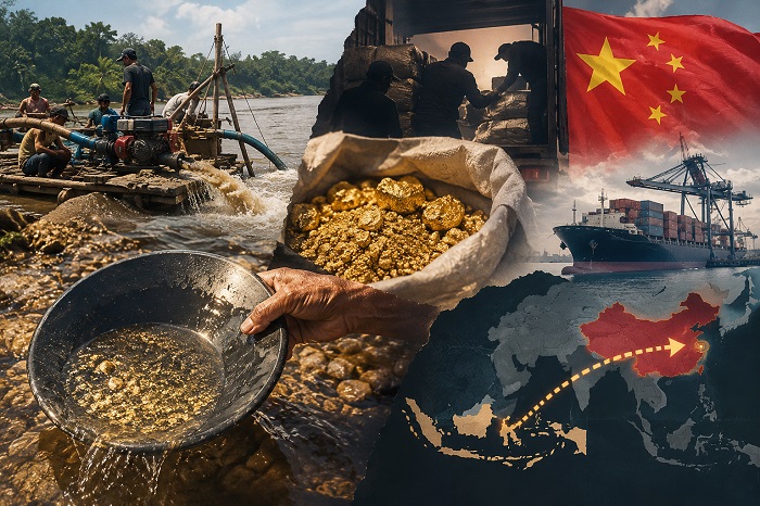 Tambang emas ilegal di Kepulauan Sangihe.