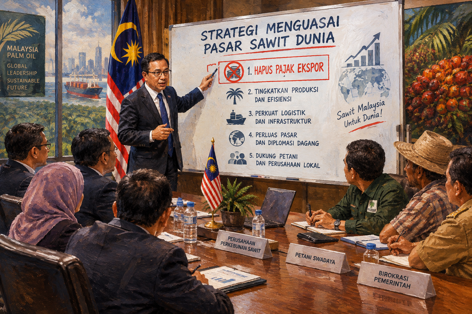 Ilustrasi Malaysia menyiapkan strategi merebut pasar sawit dunia.