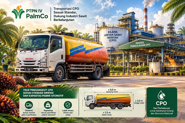 Ilustrasi truk angkutan CPO.